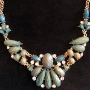 Blue/Green and Gold Statement Necklace